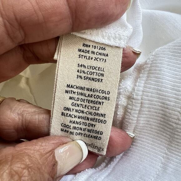 Soft Surroundings Medina Pants Womens Size XL White Pockets Roll Tab Hem Comfort - Picture 10 of 12